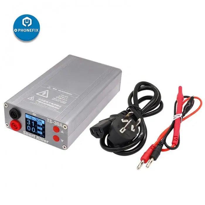 PHONEFIX TS-30A TS-20A Short Killer PCB fault detector box for identifying short circuits in soldering tools and electronics.