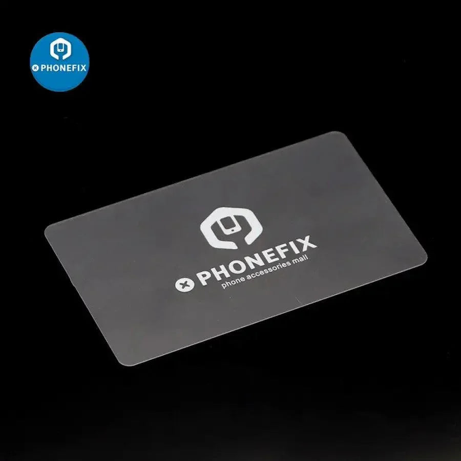 Set of five plastic pry blades from PHONEFIX for opening phone screens and repairing devices, durable plastic construction