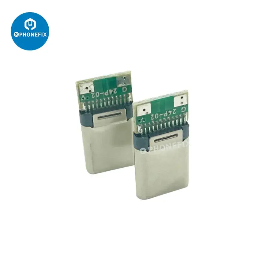 USB 3.0 Type C male plug with 9-pin PD QC connector, used as a charging socket for mobile devices, by PHONEFIX.