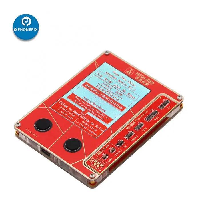 Qianli Mega-idea phone programmer for light sensor vibrator data, used for troubleshooting and repairing mobile phones.
