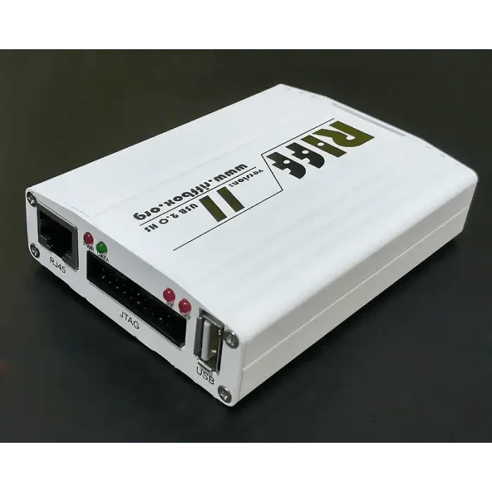 PHONEFIX RIFF Box V2 JTAG eMMC Flash Unlock Repair Tool for Samsung and Huawei smartphones, used for unlocking and repairing.