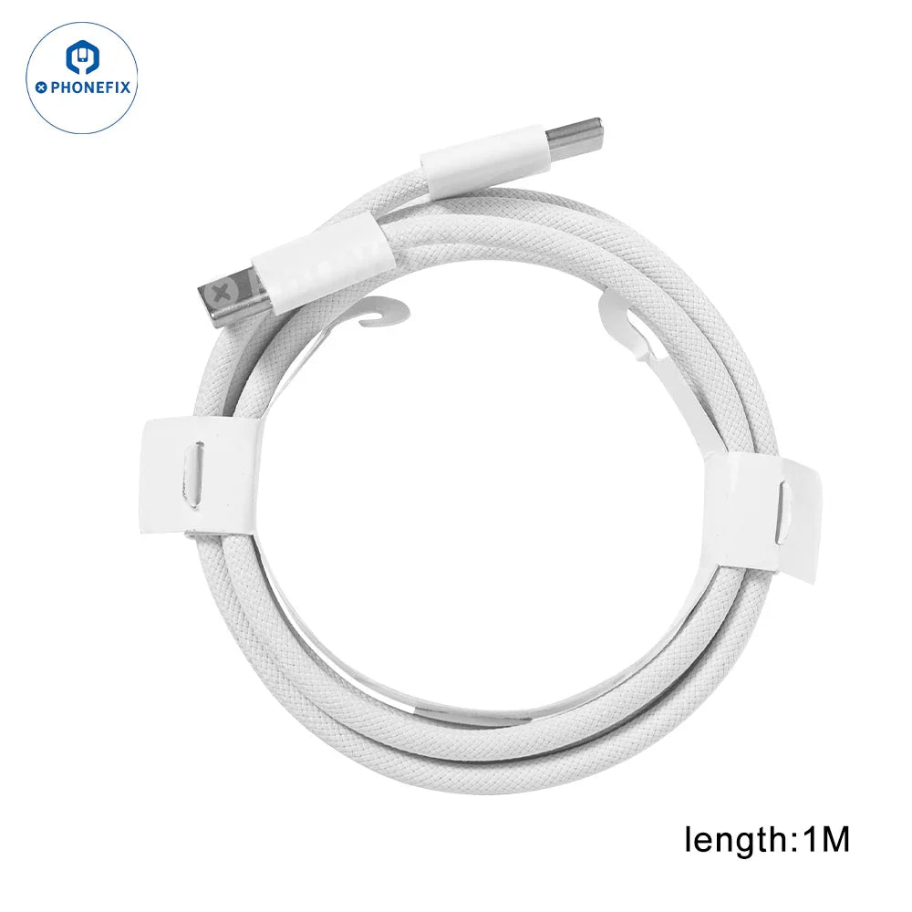 PHONEFIX USB Type-C to Lightning fast charging cable for iOS and Android devices, 1 meter long with PD support.