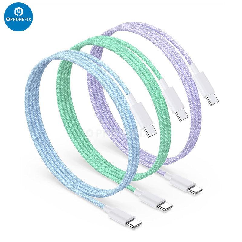 PHONEFIX 35W USB-C charge cable and data transfer line for iPhone 15 series, compatible with power and data syncing.