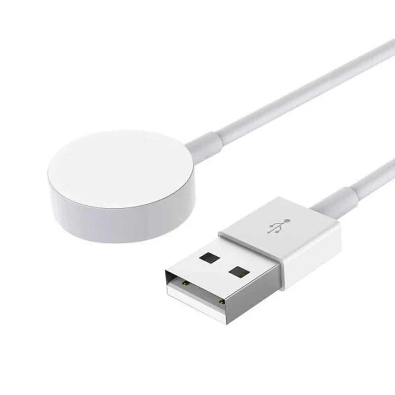 Magnetic wireless Micro USB charging cable for Apple Watch, PHONEFIX brand, with USB connector and magnetic charging end.
