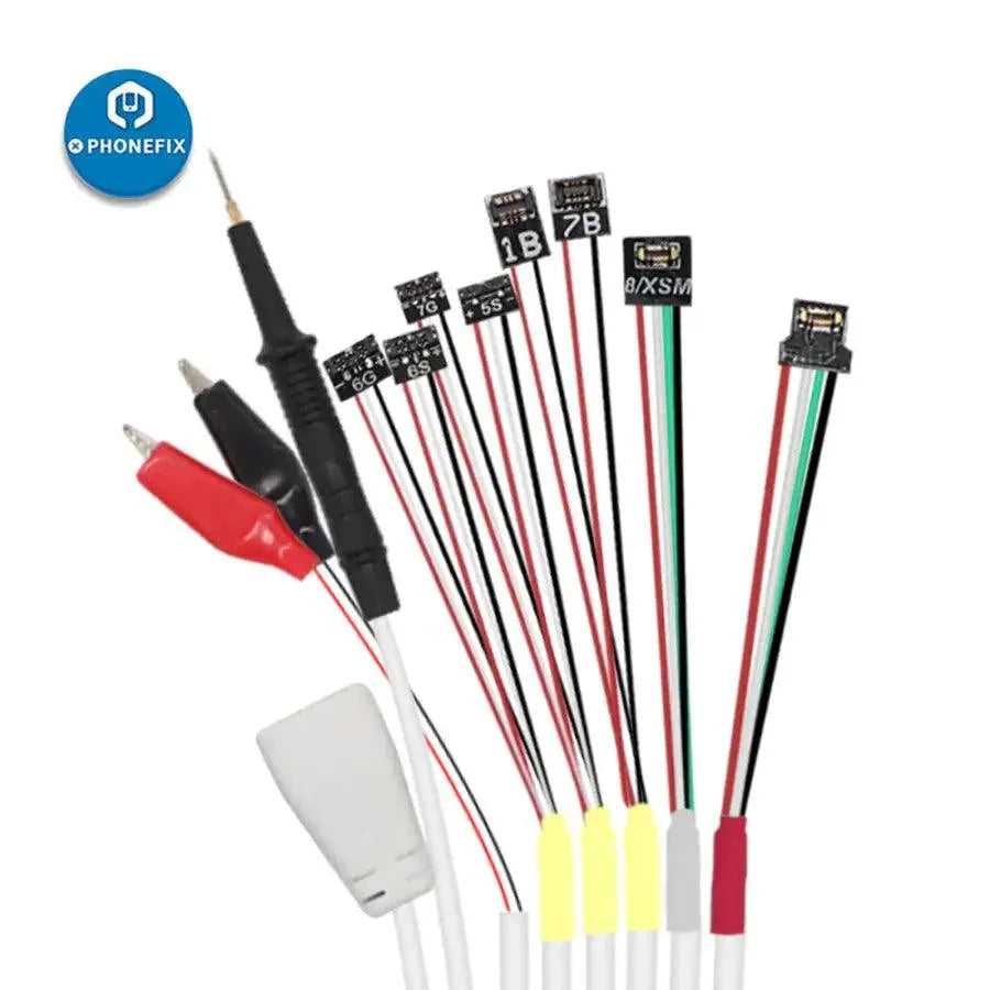 PhoneFix OSS TEAM W103A DC Power Cable for iPhone 8 to 16 Pro Max and Samsung phones, used for charging and power supply.