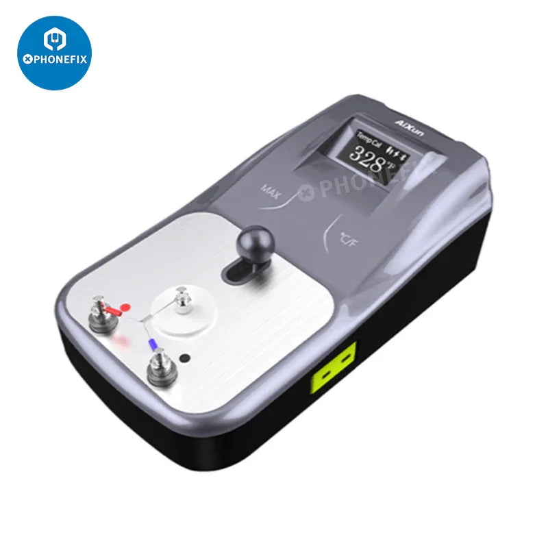 Aixun DT01 digital display temperature detection calibration tool by PHONEFIX, used for precise temperature measurement and calibration.