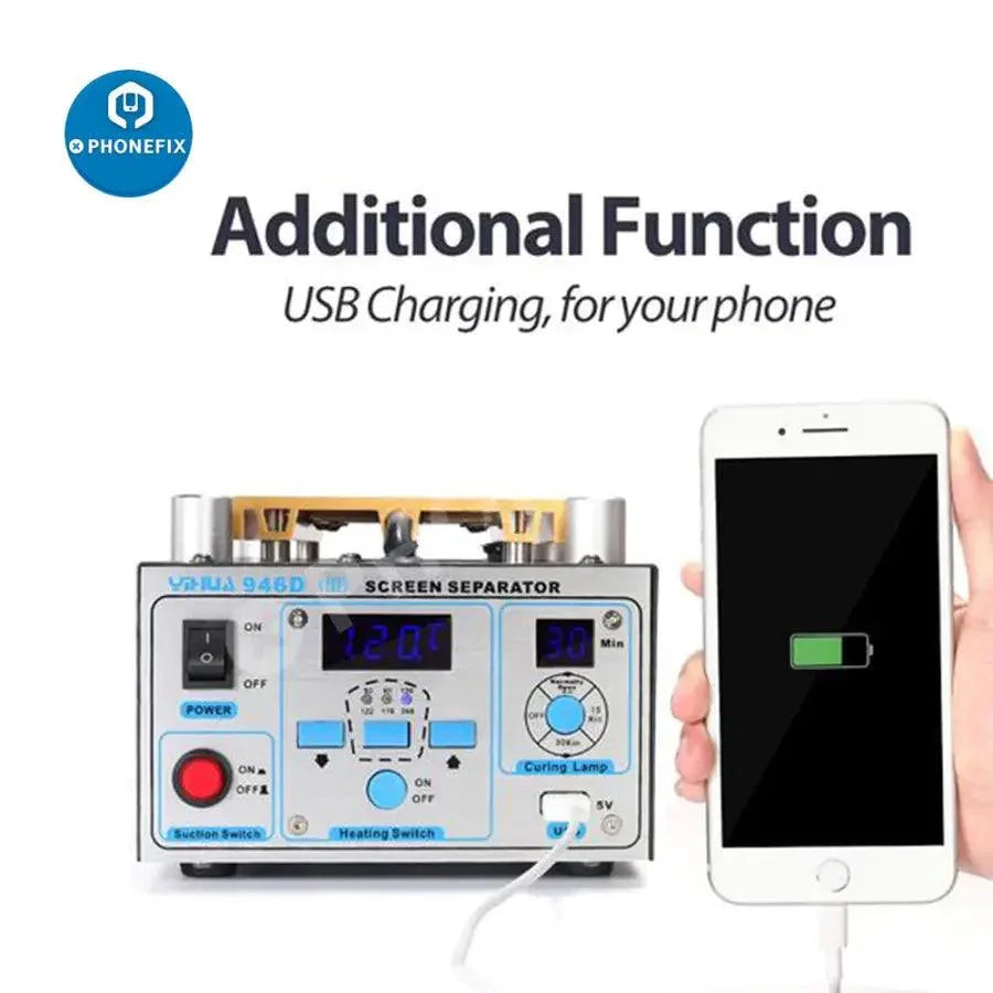 YIHUA 946D-III phone screen opening vacuum suction cup separator used for pre-heating station in phone repair by PHONEFIX