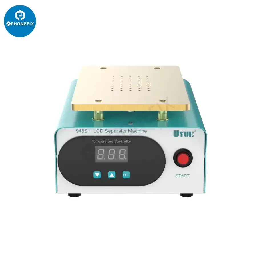 UYUE 948T S+ 7-inch LCD screen pre-heating separator machine for phone repair by PHONEFIX, used in electronics repair.