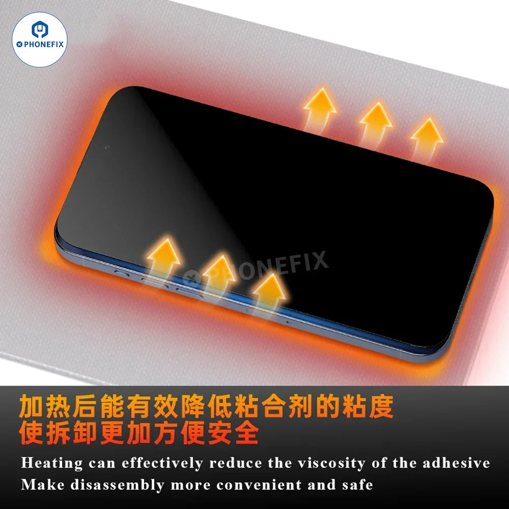 PHONEFIX YCS CP01 Mobile and Tablet Screen Repair Heating Pad pre-heating station for LCD separator with heating pad and control panel.