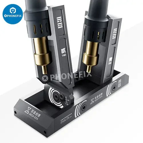Mega-Idea adjustable angle air gun holder double station from PHONEFIX, repair assist tool for secure tool storage in workshop.