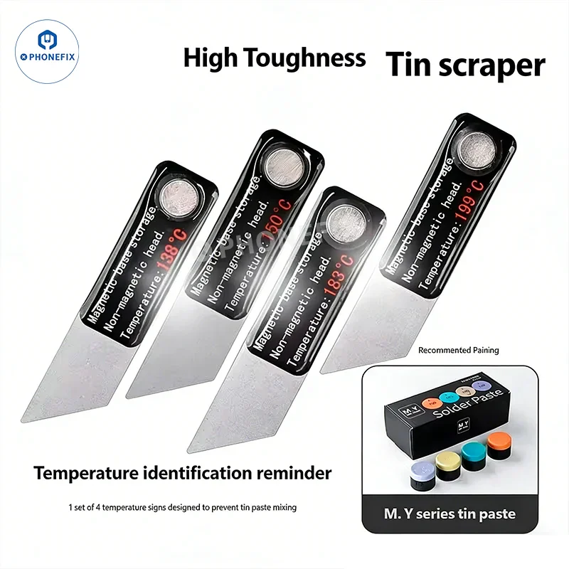 YCS M.Y stainless steel tin scraper for phone IC BGA reballing repair, repair assist tool for electronic component removal
