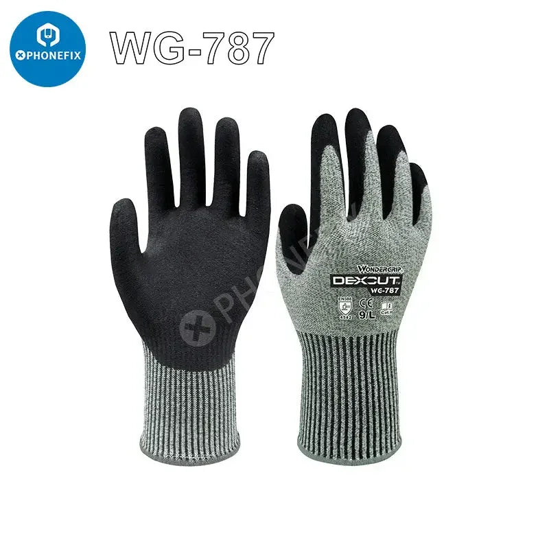 PhoneFix non-slip cut-resistant protective gloves designed for safe work and repair assistance, providing durability and grip.