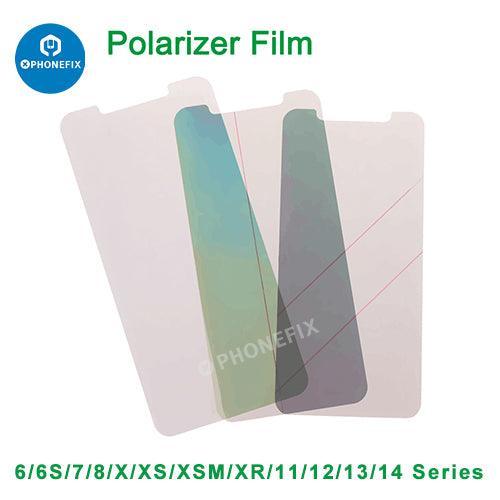 iPhone 8-15 LCD screen polarized light film by PHONEFIX, transparent screen protector with polarizer for improved display clarity