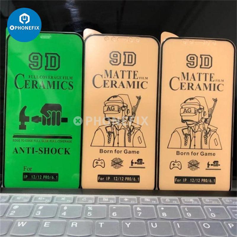 PhoneFIX 9D soft ceramic screen protector film for iPhone X to 17 Pro Max, providing durable protection for smartphone screens.