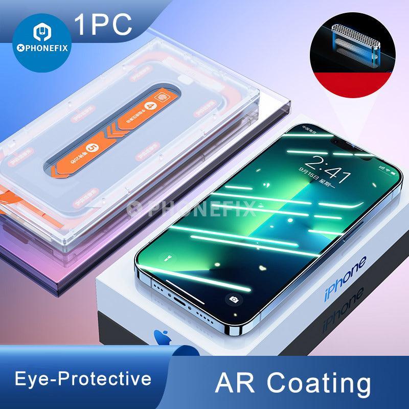PhoneFIX iPhone Series Screen Protector Film with easy installation and dust-free box for secure smartphone protection.