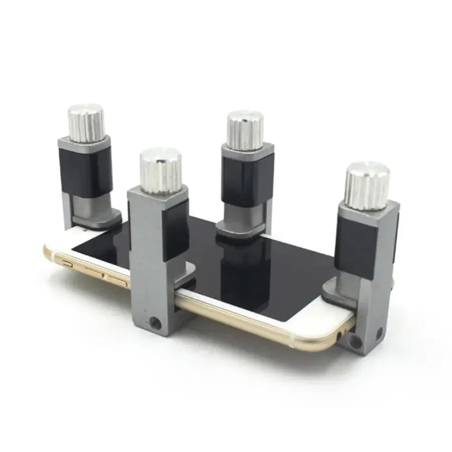Metal rotating clamp for phone screen repair from PHONEFIX, used to securely hold screens during repair processes.