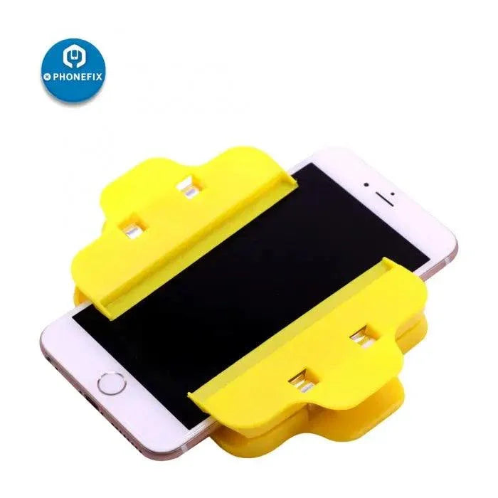 Plastic clip fixture fastening clamp for fixing phone LCD screens, part of PHONEFIX screen repair tools.
