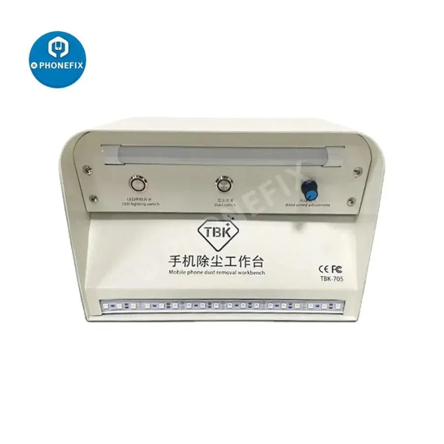 PhoneFix TBK-705 Mini Desktop Dust Removal Workbench for screen cleaning and maintenance of electronic devices.