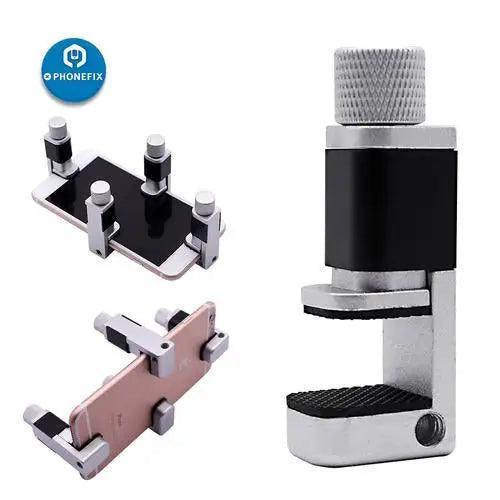PhoneFIX metal screen repair clip fixture for LCD fastening, used as a phone screen repair tool and holder clip.