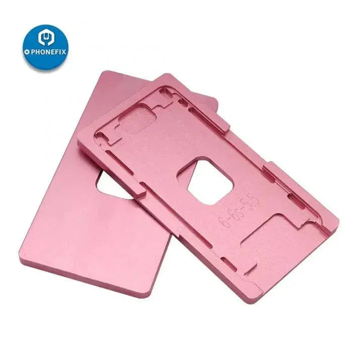 PhoneFix iPhone 6-13 Pro Max OCA alignment mold for screen laminating, used as a screen tool for precise assembly.