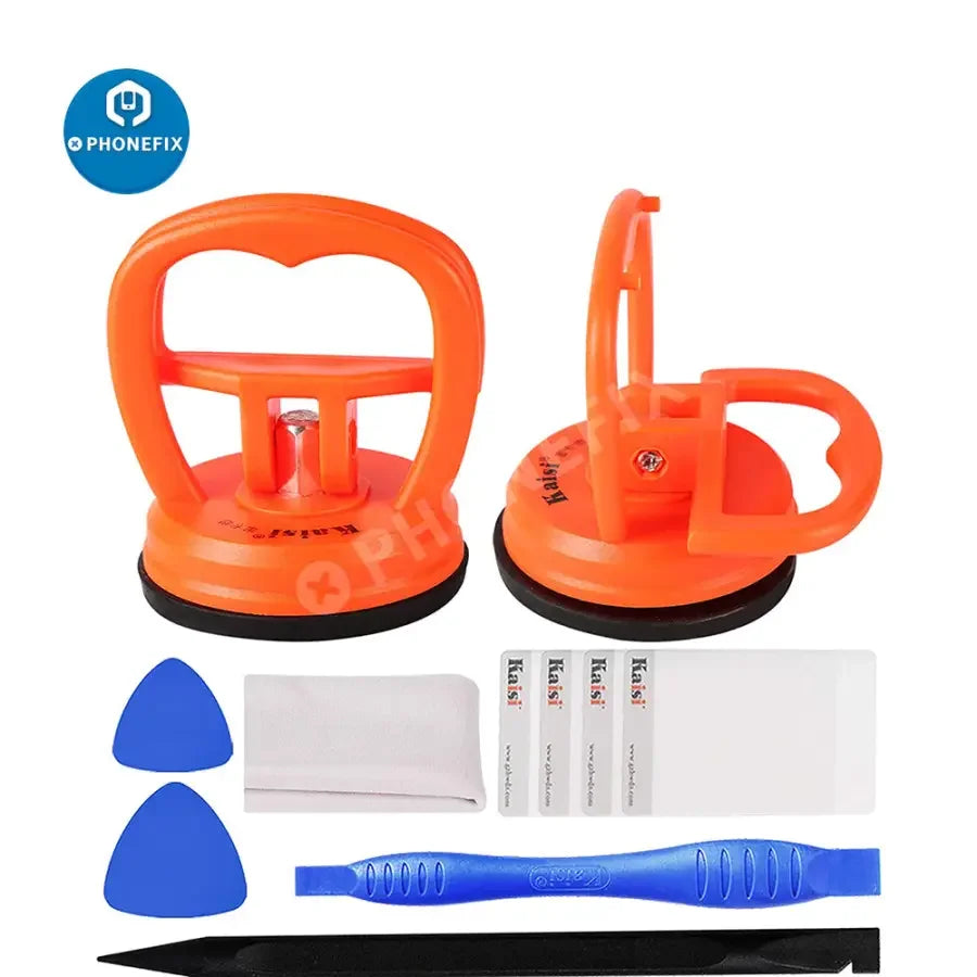 PHONEFIX 11-in-1 suction cup kit with LCD screen opening tools for phone and tablet repair, ideal for safe device screen removal.