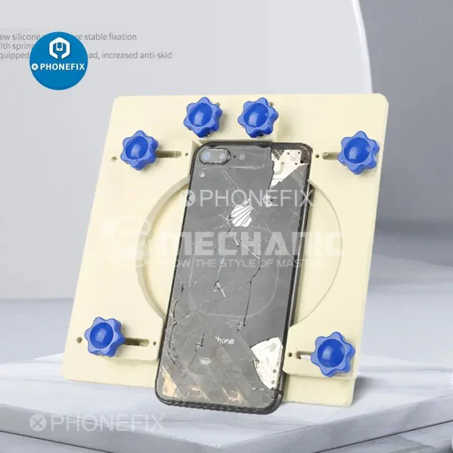 PHONEFIX mechanic spring fixture holder for LCD screen positioning, a professional phone repair tool for precise screen alignment.