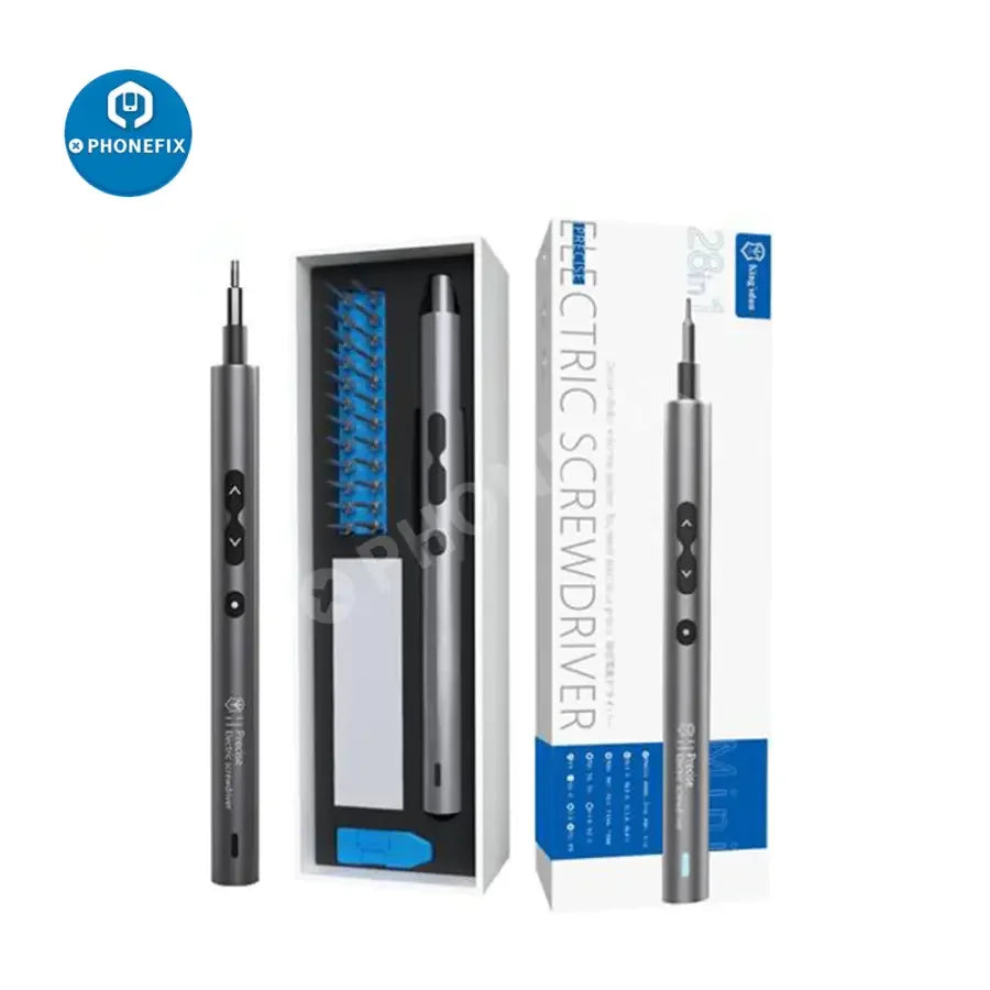 PhoneFix 59-in-1 precision electric screwdriver set with various bits for phone and laptop repair, compact and versatile tool kit.
