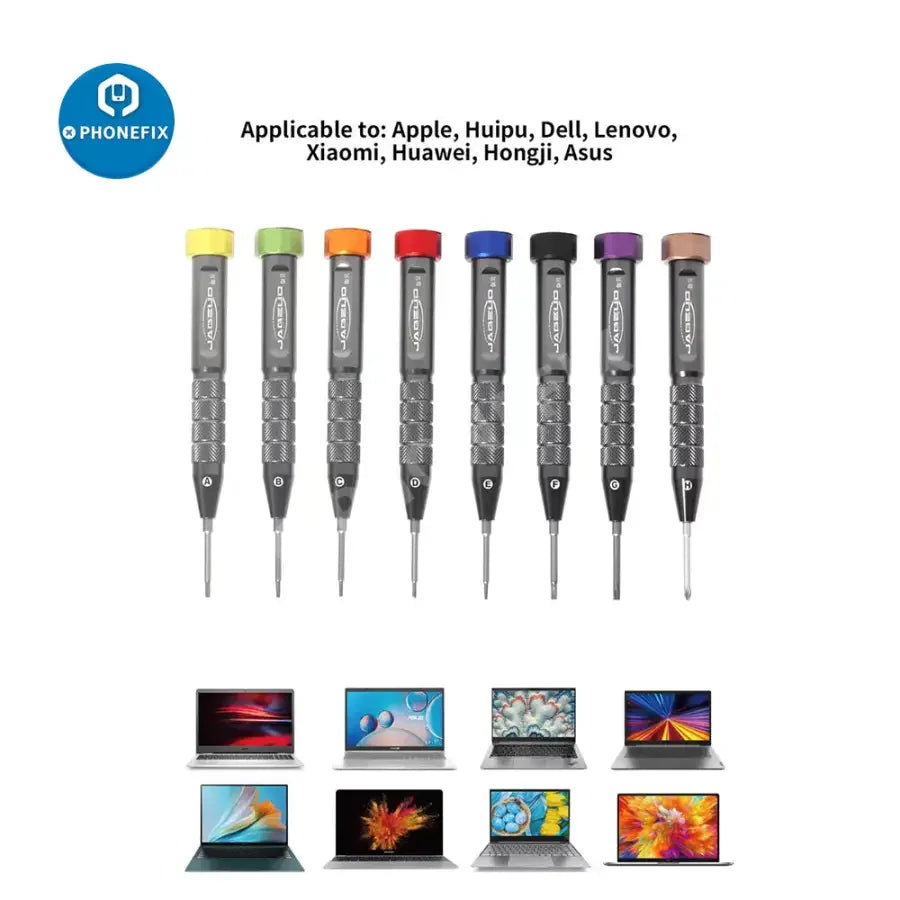 PHONEFIX professional screwdriver set for MacBook and laptop repair, includes precision screwdrivers for MacBook Air and Pro disassembly