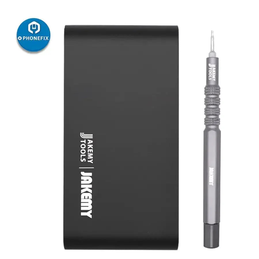 JAKEMY JM-8170 magnetic screwdriver set with magnetic tips and compact DIY magic box hand tools kit for electronics repair.