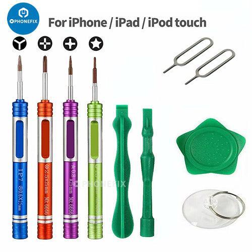 PHONEFIX multi-function screwdriver set with opening tools for iPhone X-14 and other smartphones, ideal for device repair and maintenance.