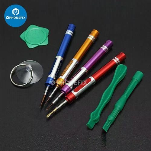 PHONEFIX multi-function screwdriver set with opening tools for iPhone X-14, ideal for phone repair and device maintenance.