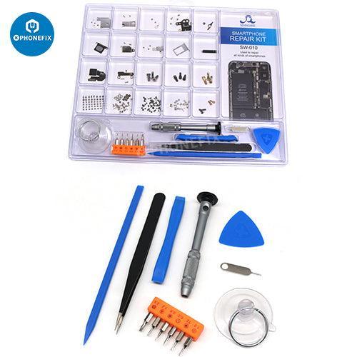 PHONEFIX multi-purpose phone parts box with screwdriver tools and screen opening tools for DIY phone repair.