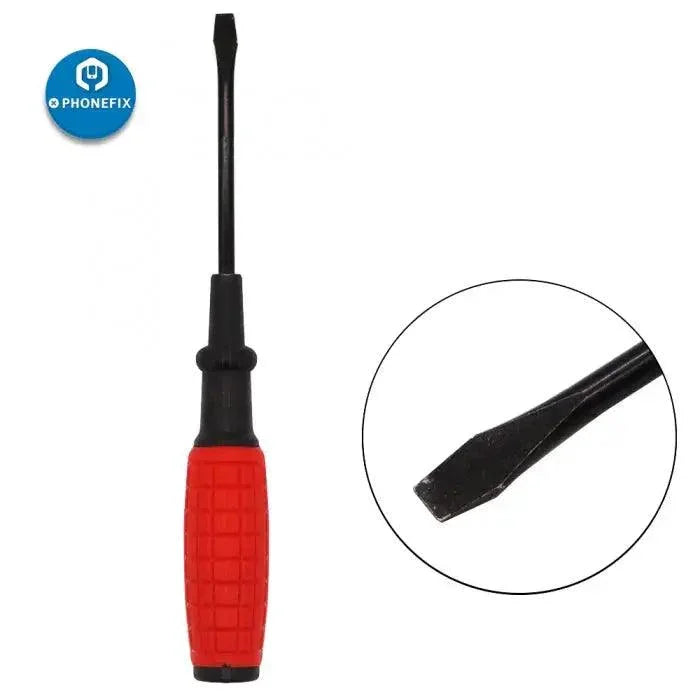 PHONEFIX 3-inch multifunction flat screwdriver set, ideal for phone repair and home DIY projects, with ergonomic handle and durable tips.
