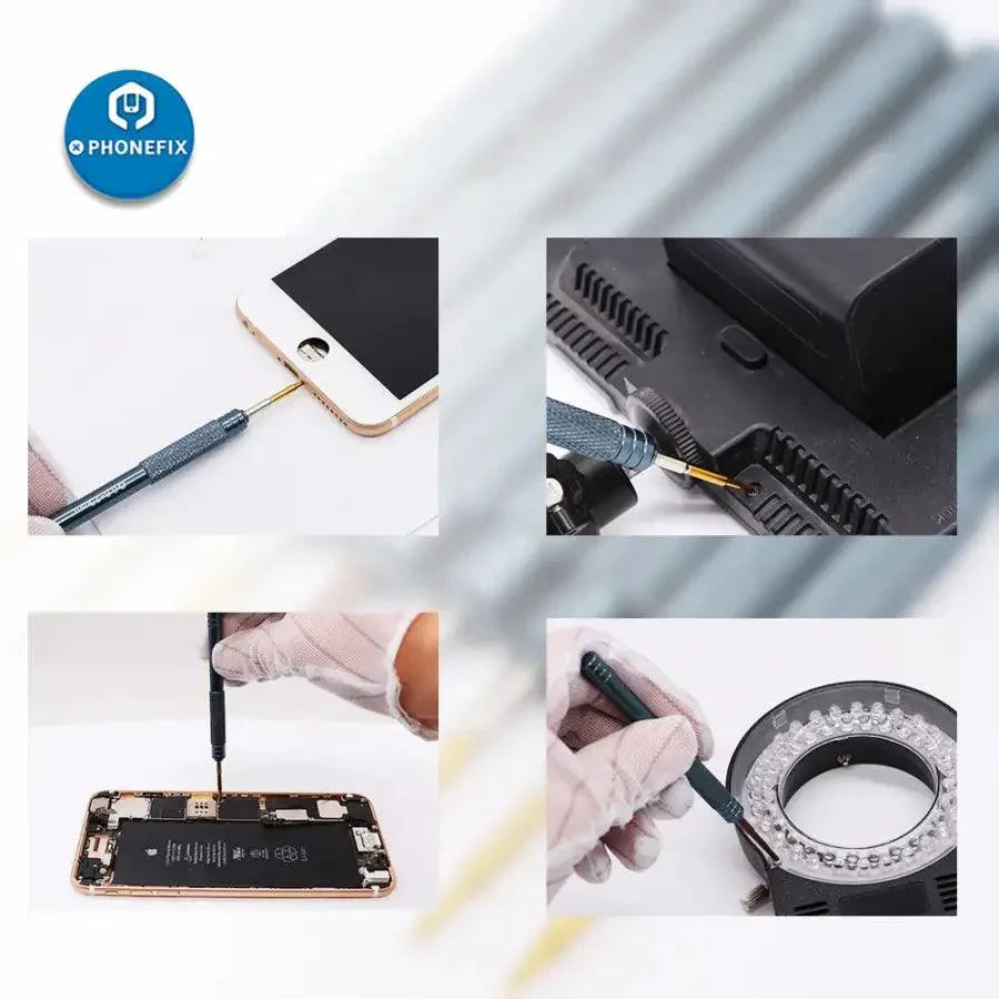 PhoneFix precision screwdriver toolkit with 0.6mm Y-Torx and Phillips tips for iPhone X repair and opening tools.