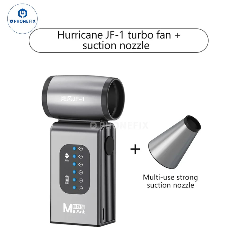 PHONEFIX MaAnt Hurricane Violent Blower Handheld JF-1 Mini Turbo Jet Fan smoke fume extractor with compact design