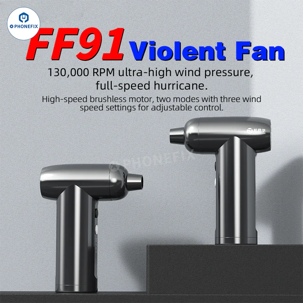 PhoneFix JTX FF91 rechargeable smoke fume extractor fan with ultra-high wind power for dust and vapor removal.