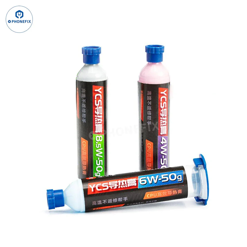 PhoneFix CPU thermal paste for iPhone and laptops, 50g solder paste for effective heat transfer and device cooling.