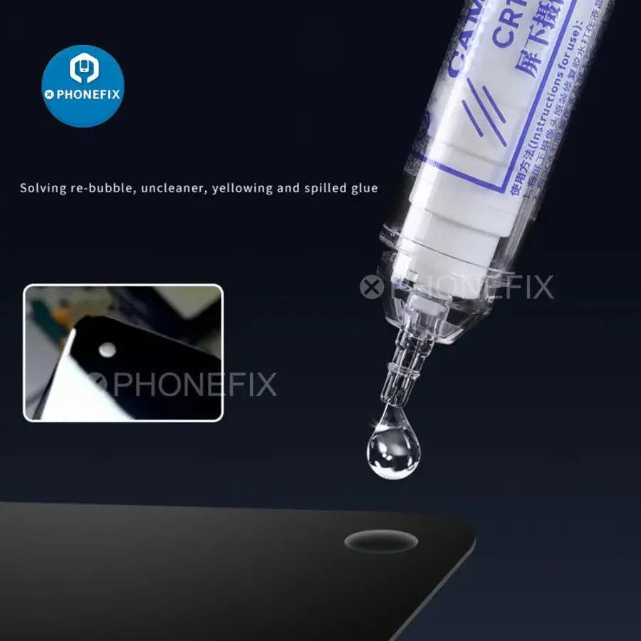 Mechanic CR1 PhoneFix solder paste used for fast bonding of LCD screens and phone cameras in repair applications.