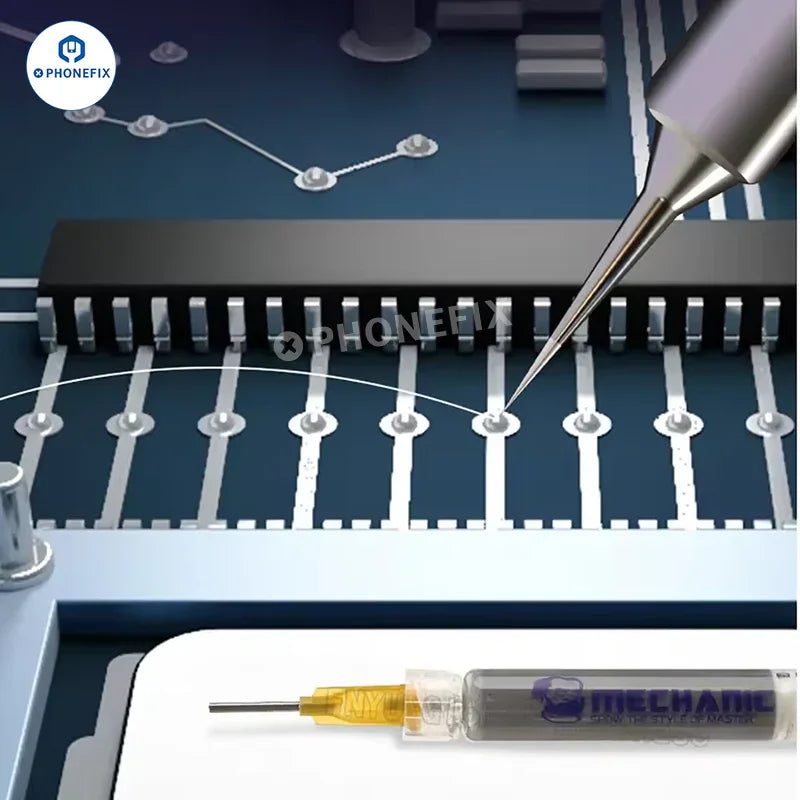 PhoneFix iSm5 3ML jumper wire solder paste for PCB repair, showcasing the specialized solder paste in a small tube.