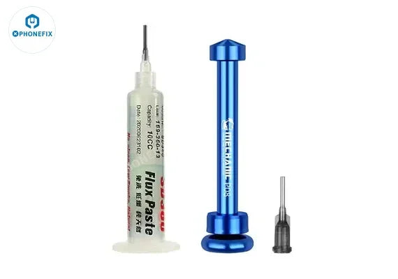 PHONEFIX Mechanic 10cc SD360 Max Solder Flux Set with push rod, ideal for solder paste application and electronic repairs.