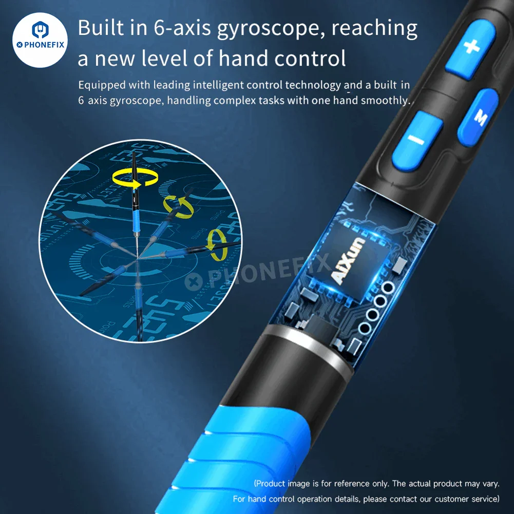 AiXun T225 soldering handle with C250, C150, C080, and C030 tips for precise electronic soldering by PHONEFIX.
