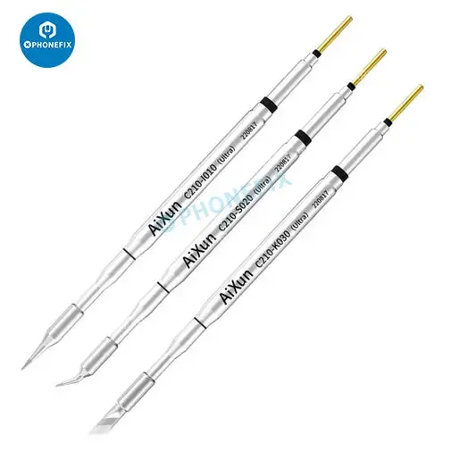 Aixun C210 Ultra Red Copper Soldering Iron Tip for T3B soldering iron, compatible with PhoneFix electronics repair tools.