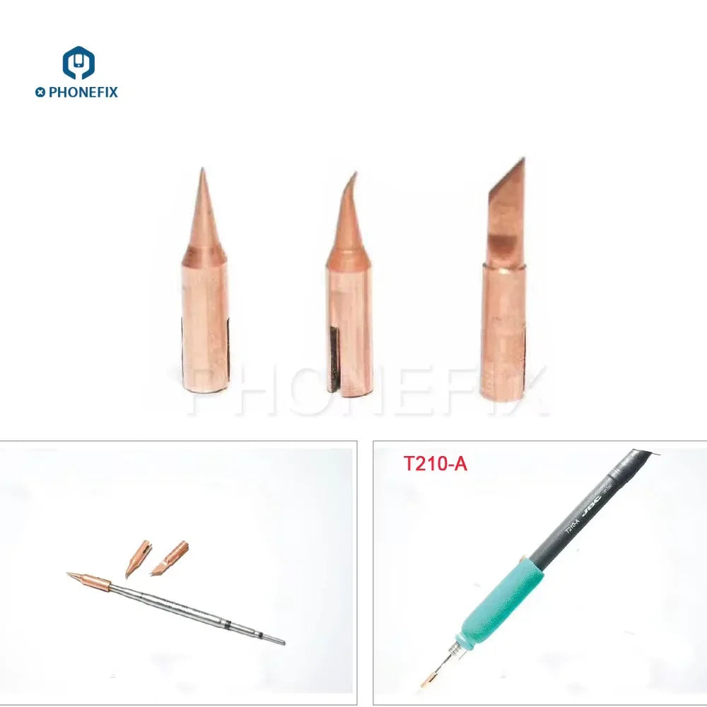 Gold JBC C115/210/245 soldering iron tip for replaceable welding head, compatible with PHONEFIX soldering tools.