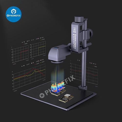 QIANLI Mega-Idea PCB 3D Infrared Thermal Imaging Camera showing front view with infrared sensor and controls.