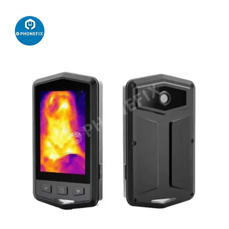 PHONEFIX P30 Plus Pocket IR Thermal Imager, handheld thermal imaging camera showing heat signatures and thermal view.