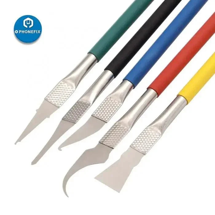 Phonefix 5-in-1 CPU NAND remover knife with thin blade, BGA chip soldering and repair tool, ideal for electronics repair.