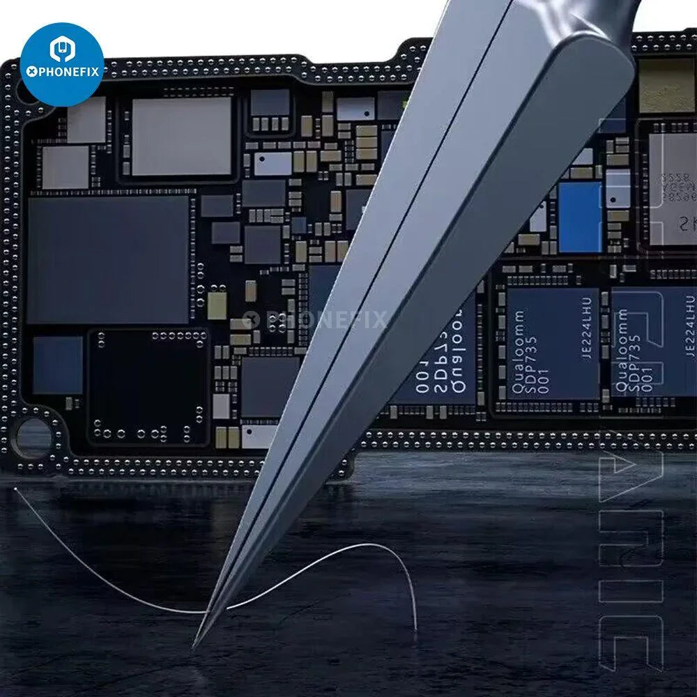 PhoneFix stainless steel mechanic precision tweezers for phone repair, designed for removing small components and delicate work.