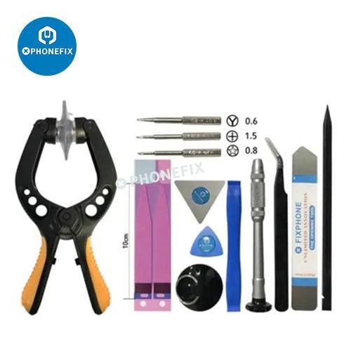 PhoneFix 13-in-1 iPhone repair tool kit with pry tools and opening tools for DIY phone screen repairs.