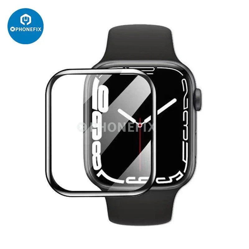 PHONEFIX anti-scratch PMMA screen protector for Apple Watch Series 38-49MM, durable watch accessory, visible clear protective layer