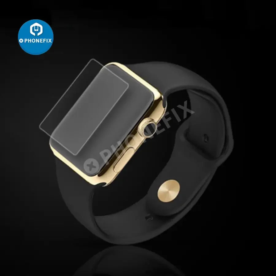 Apple Watch 42mm tempered glass screen protector by PHONEFIX, 0.2mm thickness, durable and clear watch accessories.